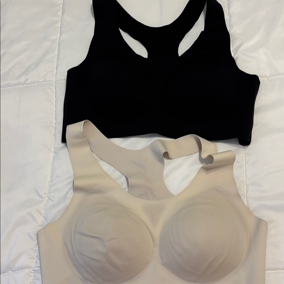 Set of 2 - Black and Cream Women's Intimate Bra with Fixed Cup and Hooks Back - Picture 3 of 7